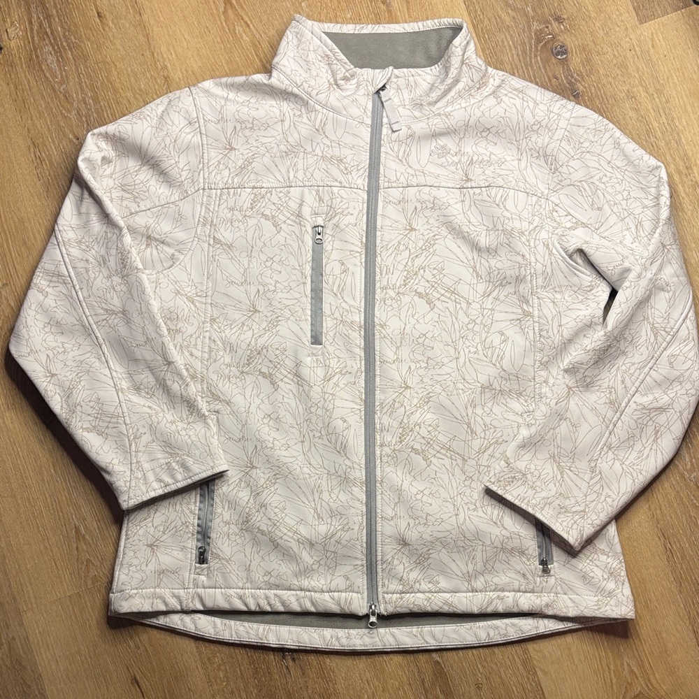 Women's Cream Patterned Ski Jacket